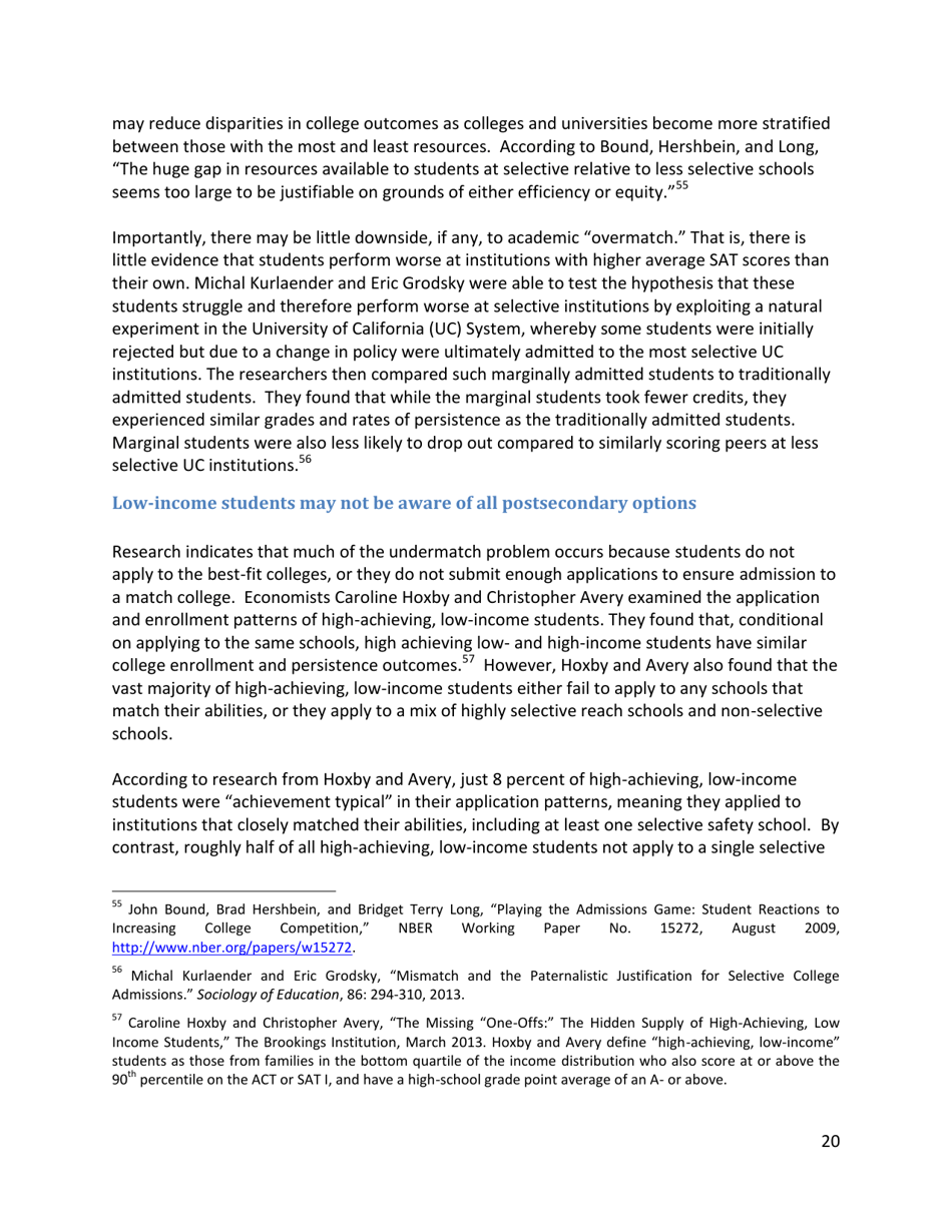 Increasing College Opportunity for Low-Income Students, Page 20