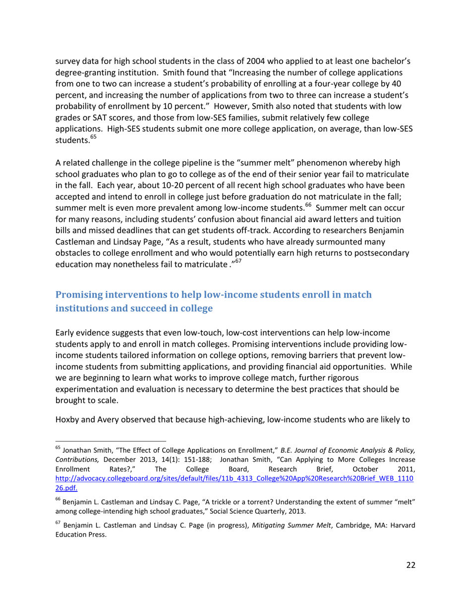 Increasing College Opportunity for Low-Income Students, Page 22