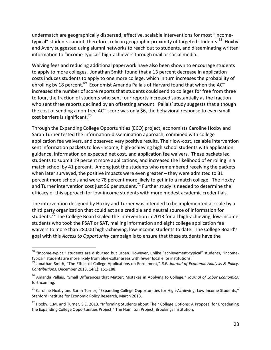 Increasing College Opportunity for Low-Income Students, Page 23