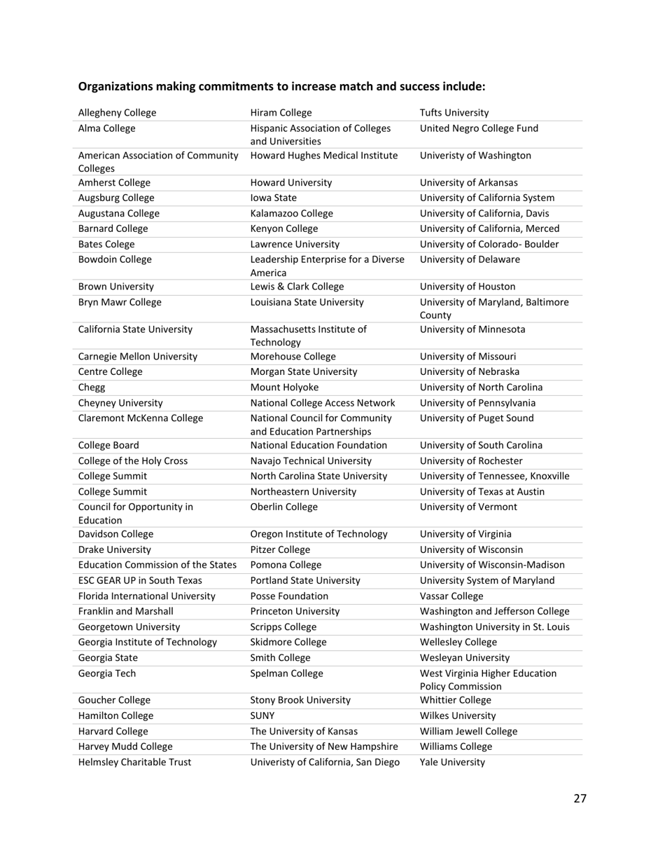 Increasing College Opportunity for Low-Income Students, Page 27
