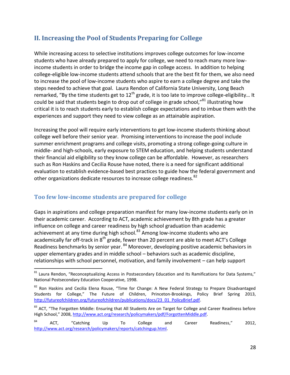 Increasing College Opportunity for Low-Income Students, Page 28