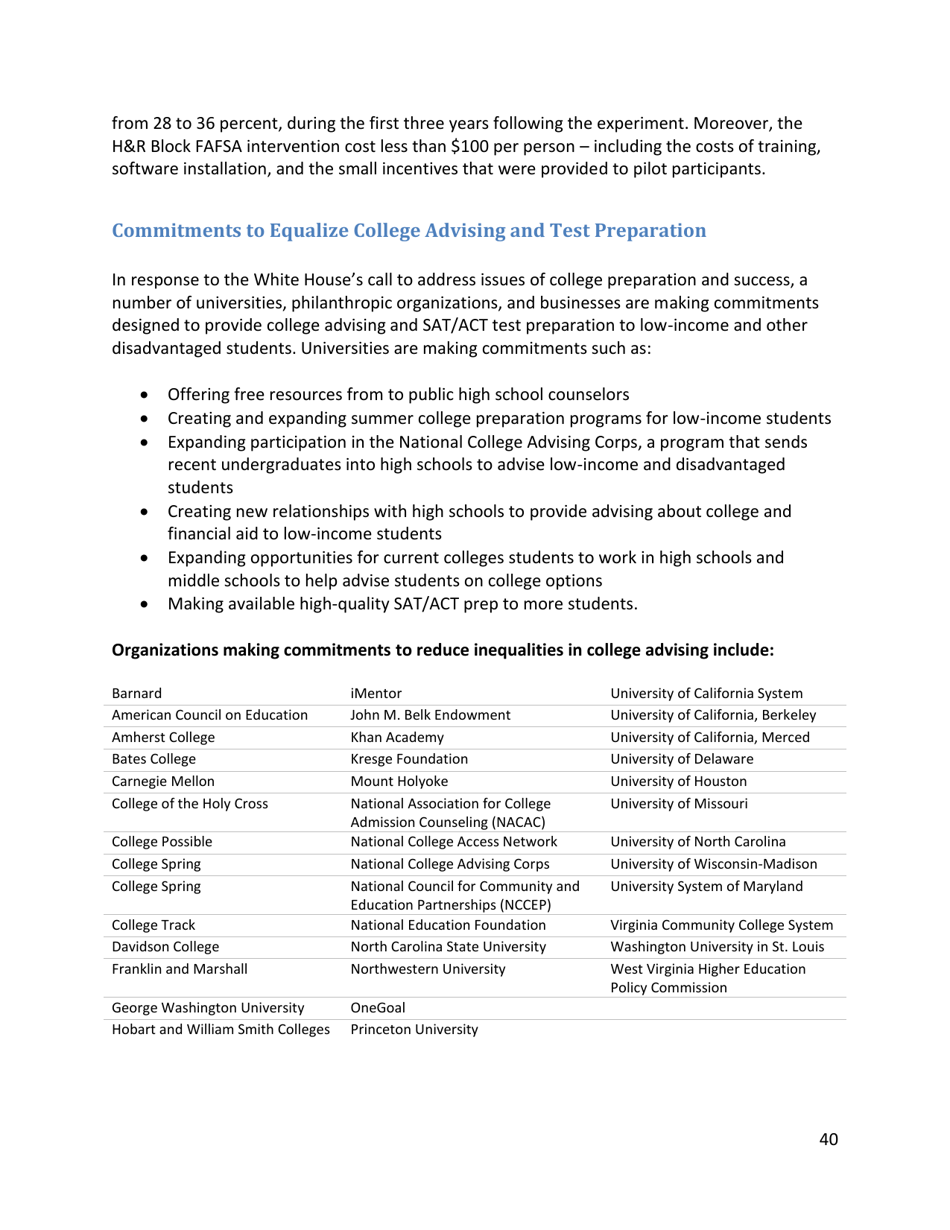 Increasing College Opportunity for Low-Income Students, Page 40