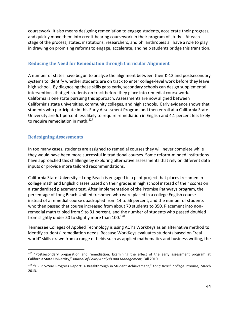 Increasing College Opportunity for Low-Income Students, Page 44