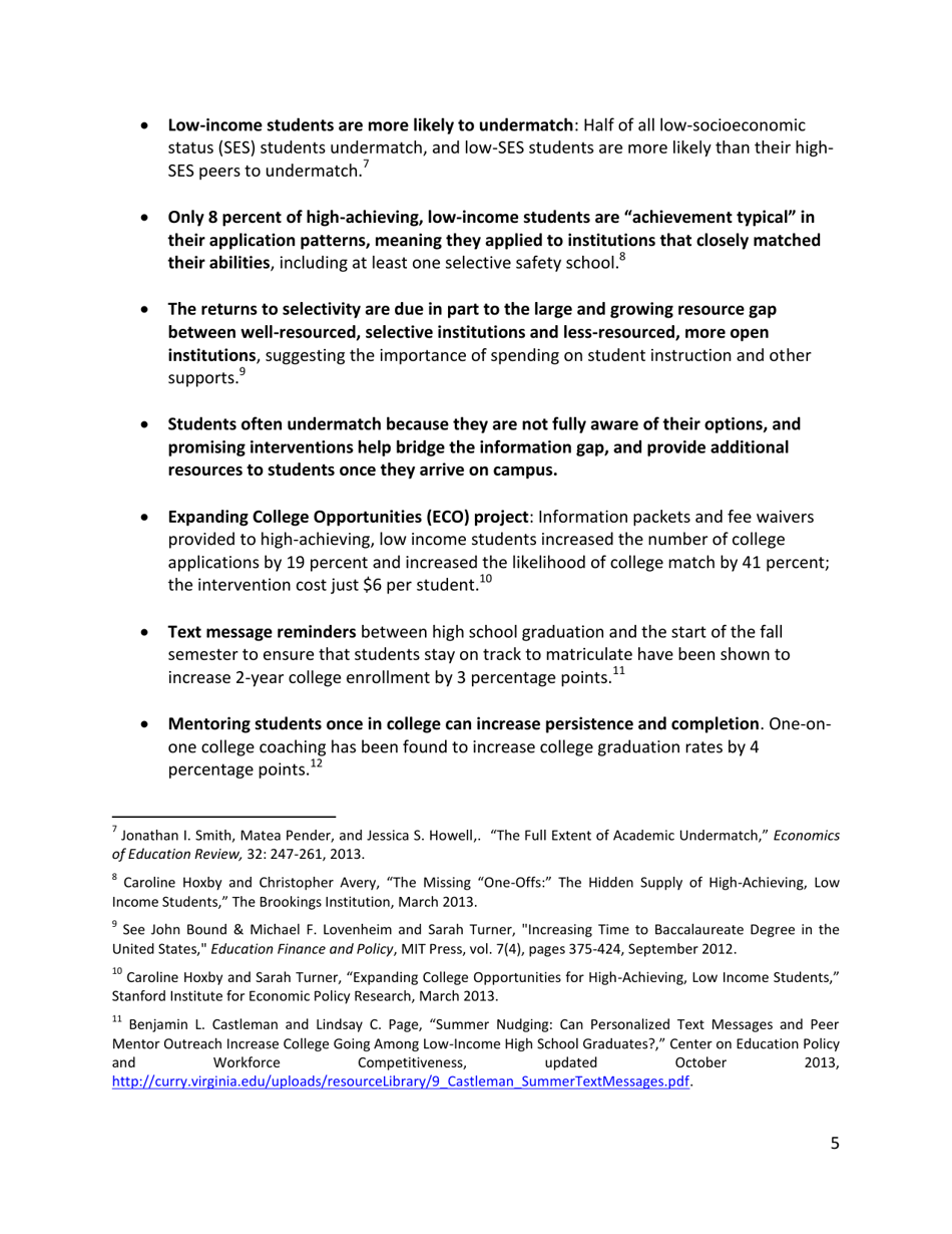Increasing College Opportunity for Low-Income Students, Page 5