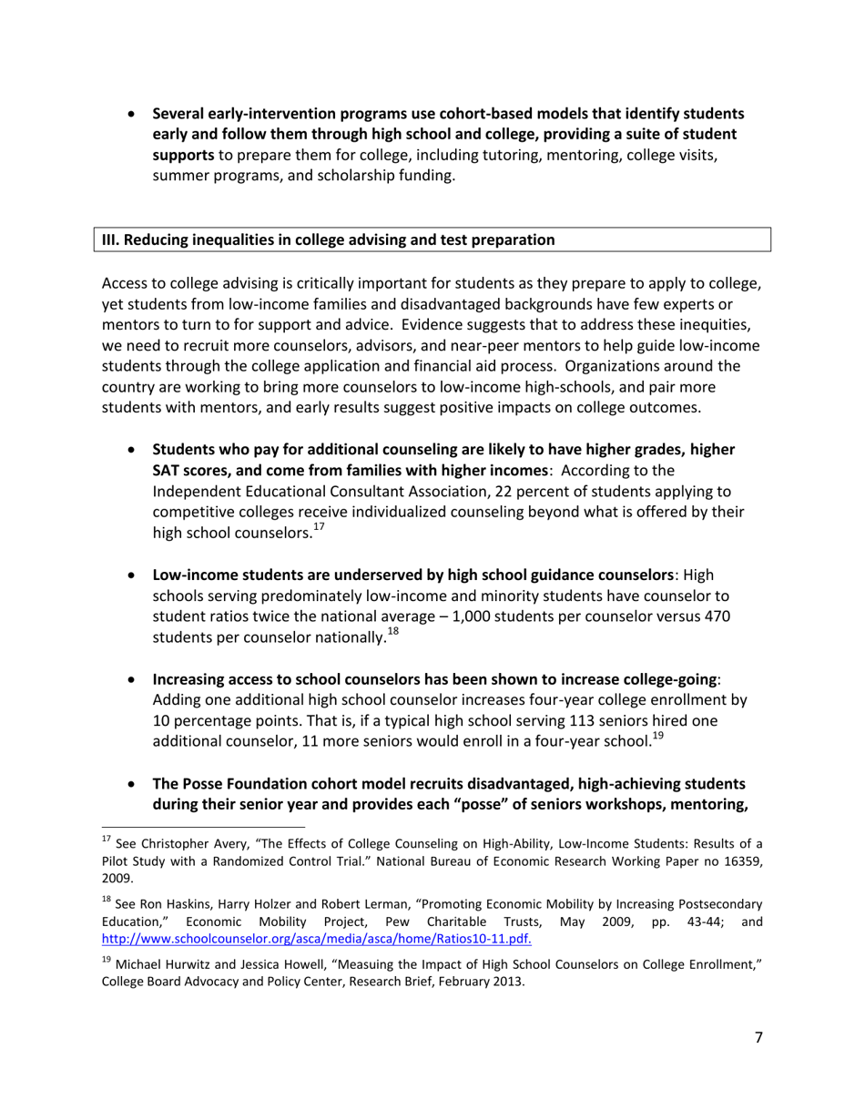 Increasing College Opportunity for Low-Income Students, Page 7