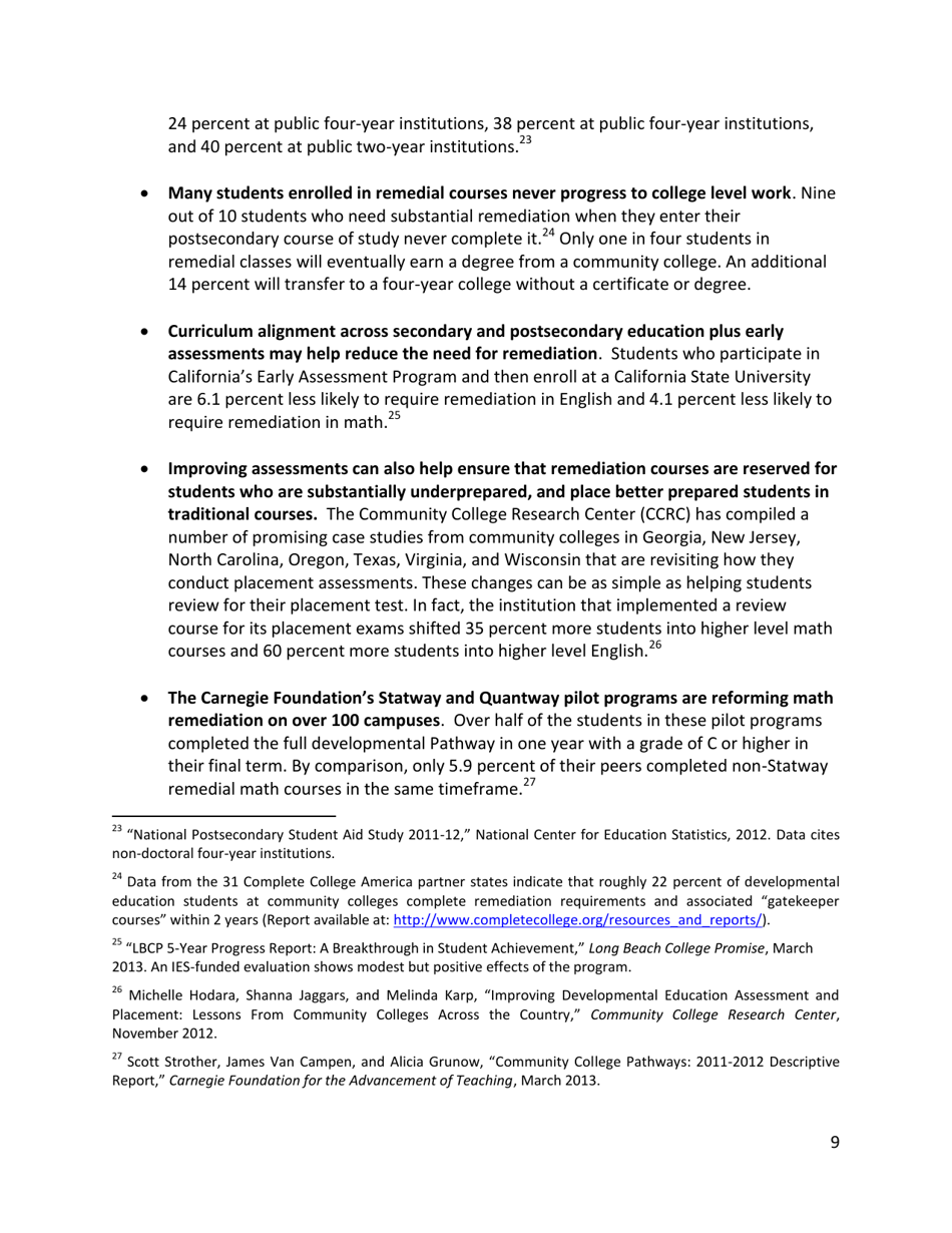 Increasing College Opportunity for Low-Income Students, Page 9