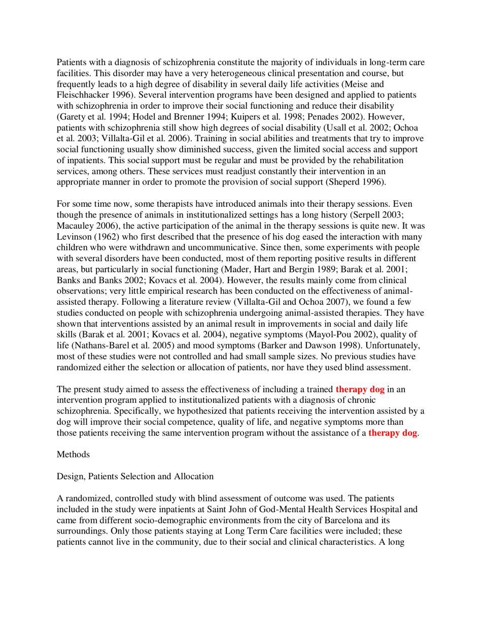 Dog-Assisted Therapy in the Treatment of Chronic Schizophrenia Inpatients - Victoria Villalta-Gil, Mercedes Roca, Nieves Gonzalez, Eva Domenec, Cuca, Ana Escanilla, M. Rosa Asensio, M. Elisa Esteban, Susana Ochoa, Josep Maria Haro. Anthrozoos, Page 2