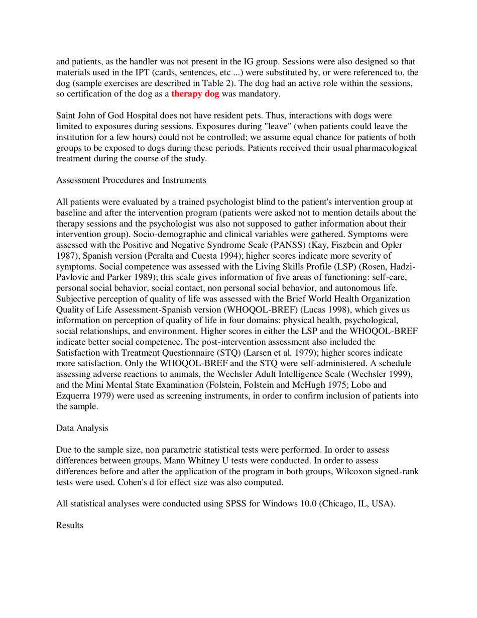 Dog-Assisted Therapy in the Treatment of Chronic Schizophrenia Inpatients - Victoria Villalta-Gil, Mercedes Roca, Nieves Gonzalez, Eva Domenec, Cuca, Ana Escanilla, M. Rosa Asensio, M. Elisa Esteban, Susana Ochoa, Josep Maria Haro. Anthrozoos, Page 4