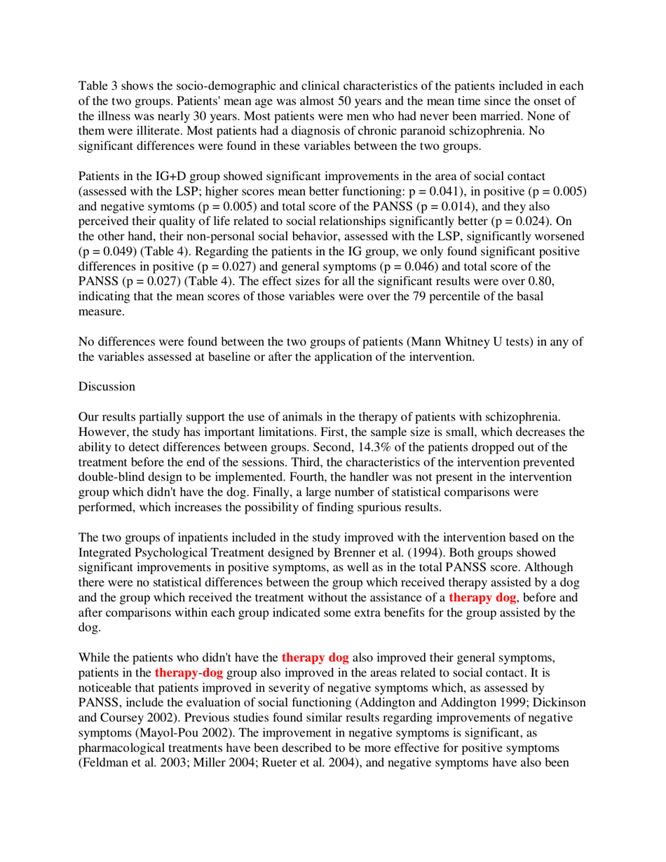 Dog-Assisted Therapy in the Treatment of Chronic Schizophrenia Inpatients - Victoria Villalta-Gil, Mercedes Roca, Nieves Gonzalez, Eva Domenec, Cuca, Ana Escanilla, M. Rosa Asensio, M. Elisa Esteban, Susana Ochoa, Josep Maria Haro. Anthrozoos, Page 5