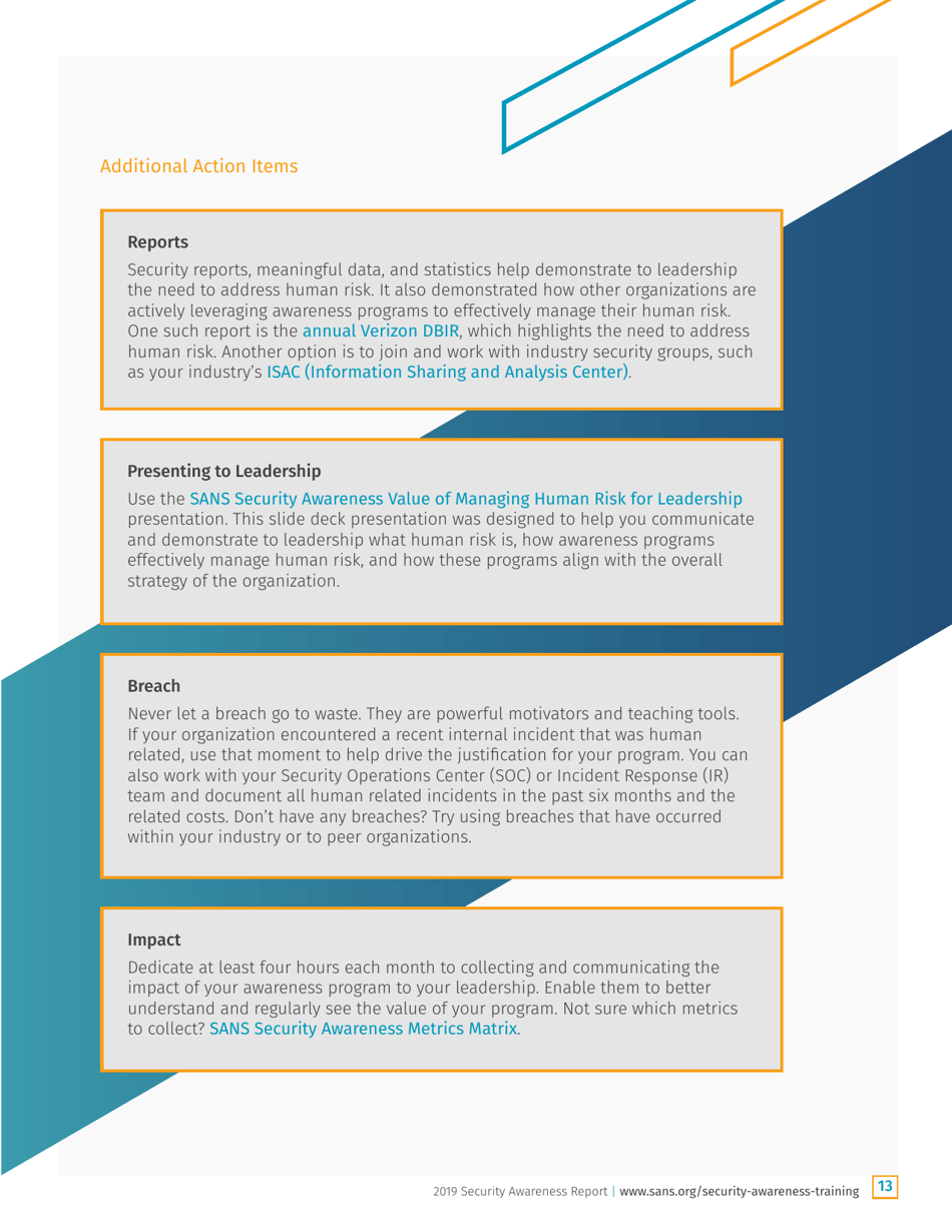 Security Awareness Report: the Rising Era of Awareness Training - Sans, Page 13
