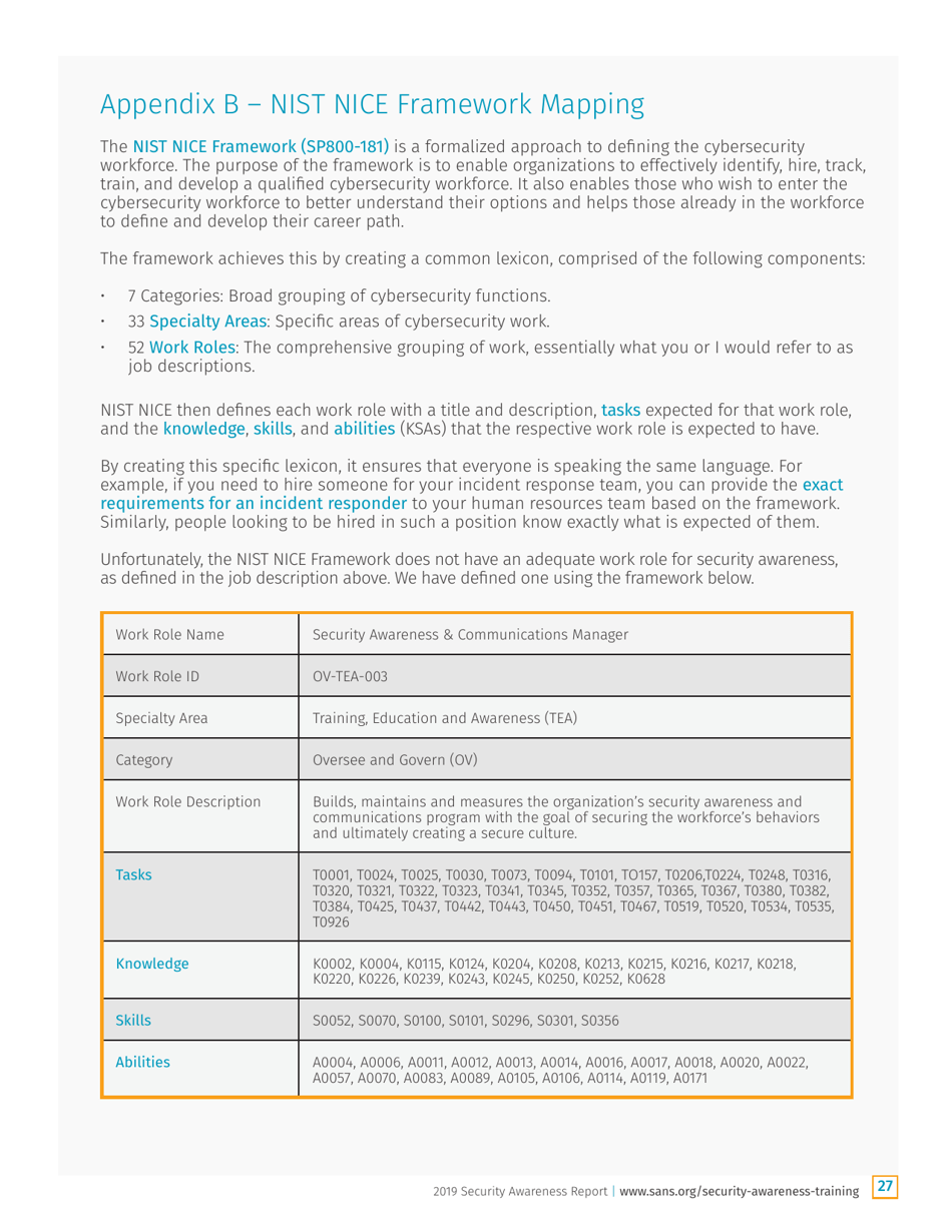 Security Awareness Report: the Rising Era of Awareness Training - Sans, Page 27