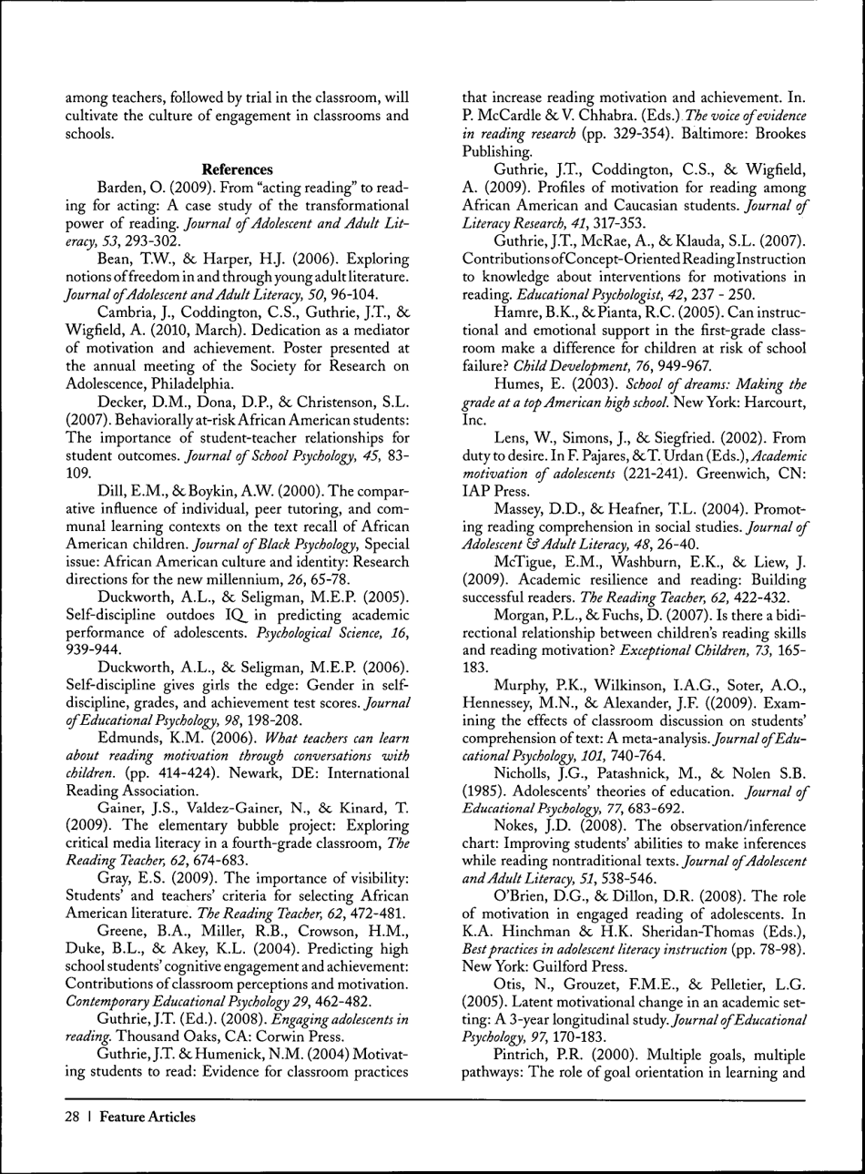 Motivating and Engaging Students in Reading - Jenna Cambria, John T. Guthrie - the Nera Journal - Maryland, Page 13