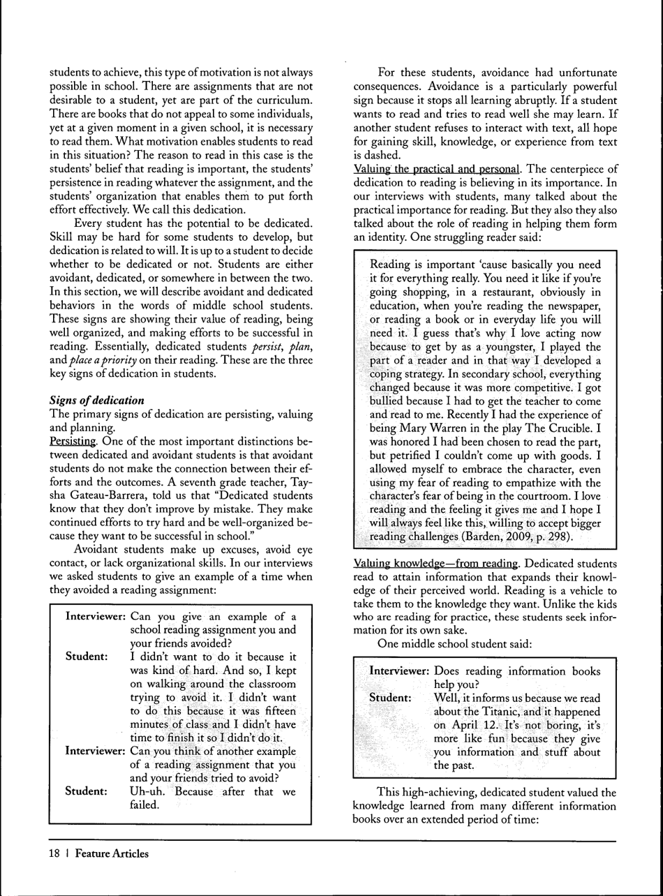 Motivating and Engaging Students in Reading - Jenna Cambria, John T. Guthrie - the Nera Journal - Maryland, Page 3