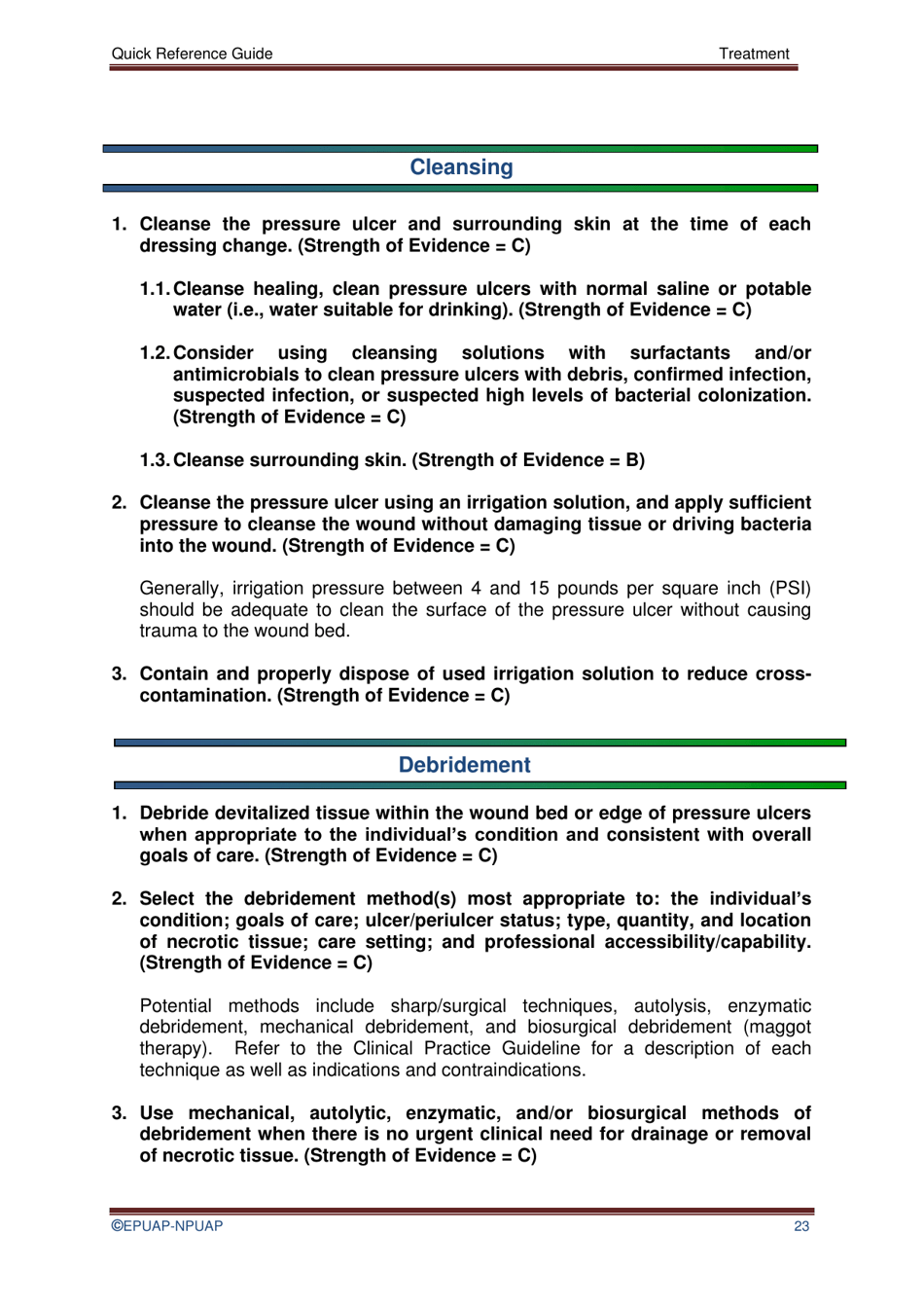 Pressure Ulcer Treatment Quick Reference Guide, Page 26