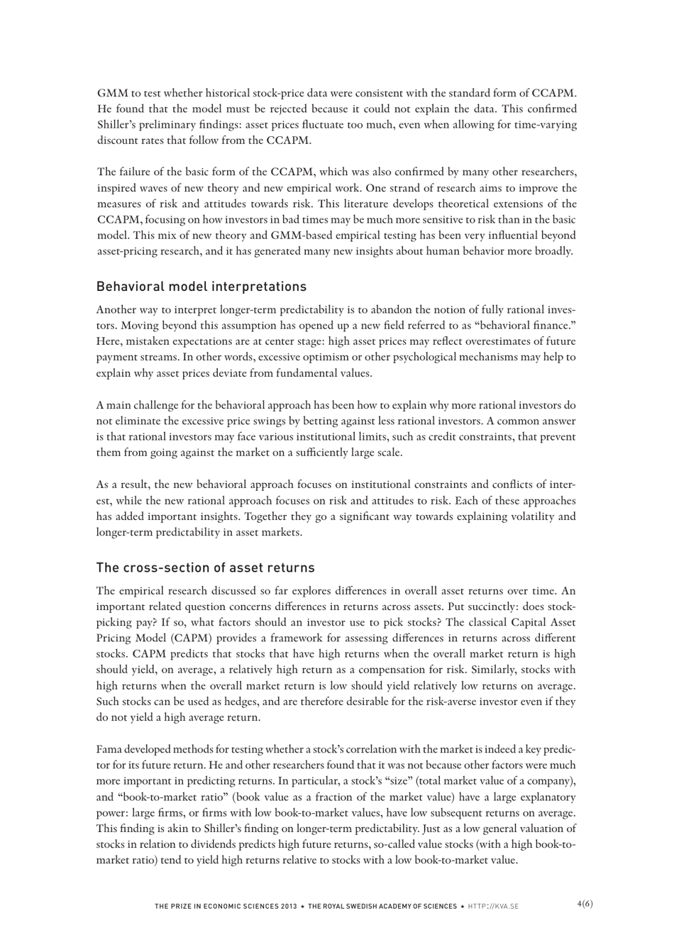 Nobel Prize in Economic Sciences 2013: Trendspotting in Asset Markets, Page 4