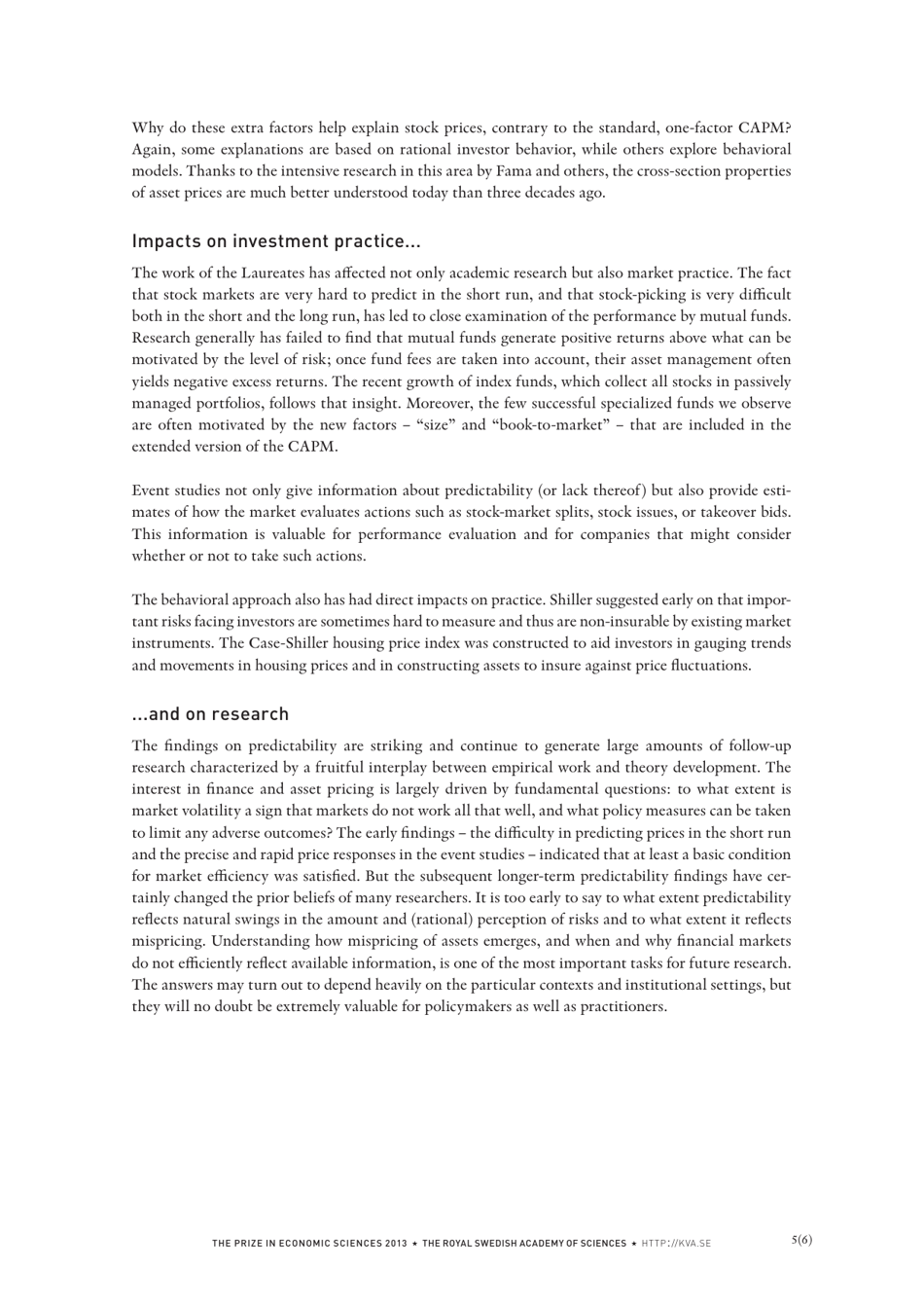 Nobel Prize in Economic Sciences 2013: Trendspotting in Asset Markets, Page 5