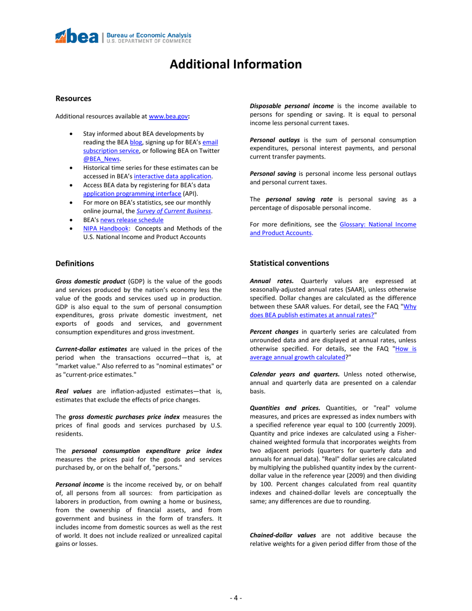 Form BEA18-04 Gross Domestic Product: Fourth Quarter 2017 (Advance Estimate) News Release, Page 4