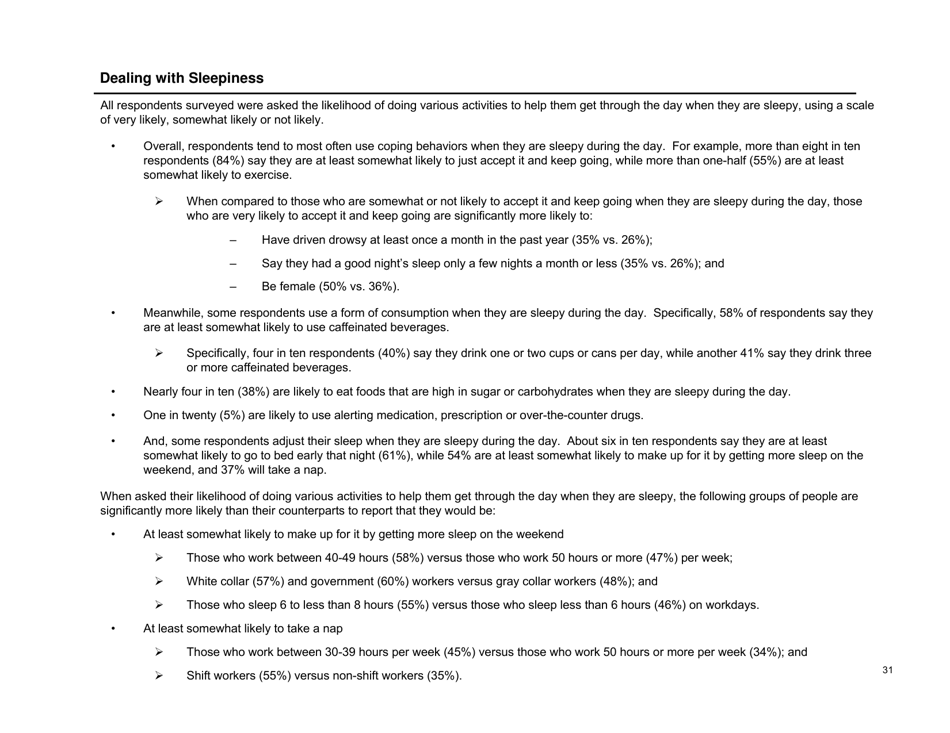 Sleep in America Poll - National Sleep Foundation, Page 32
