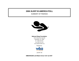 Document preview: Sleep in America Poll - National Sleep Foundation, 2008