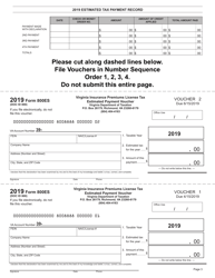 Form 800ES Insurance Premiums License Tax Estimated Tax Payment Vouchers - Virginia, Page 3