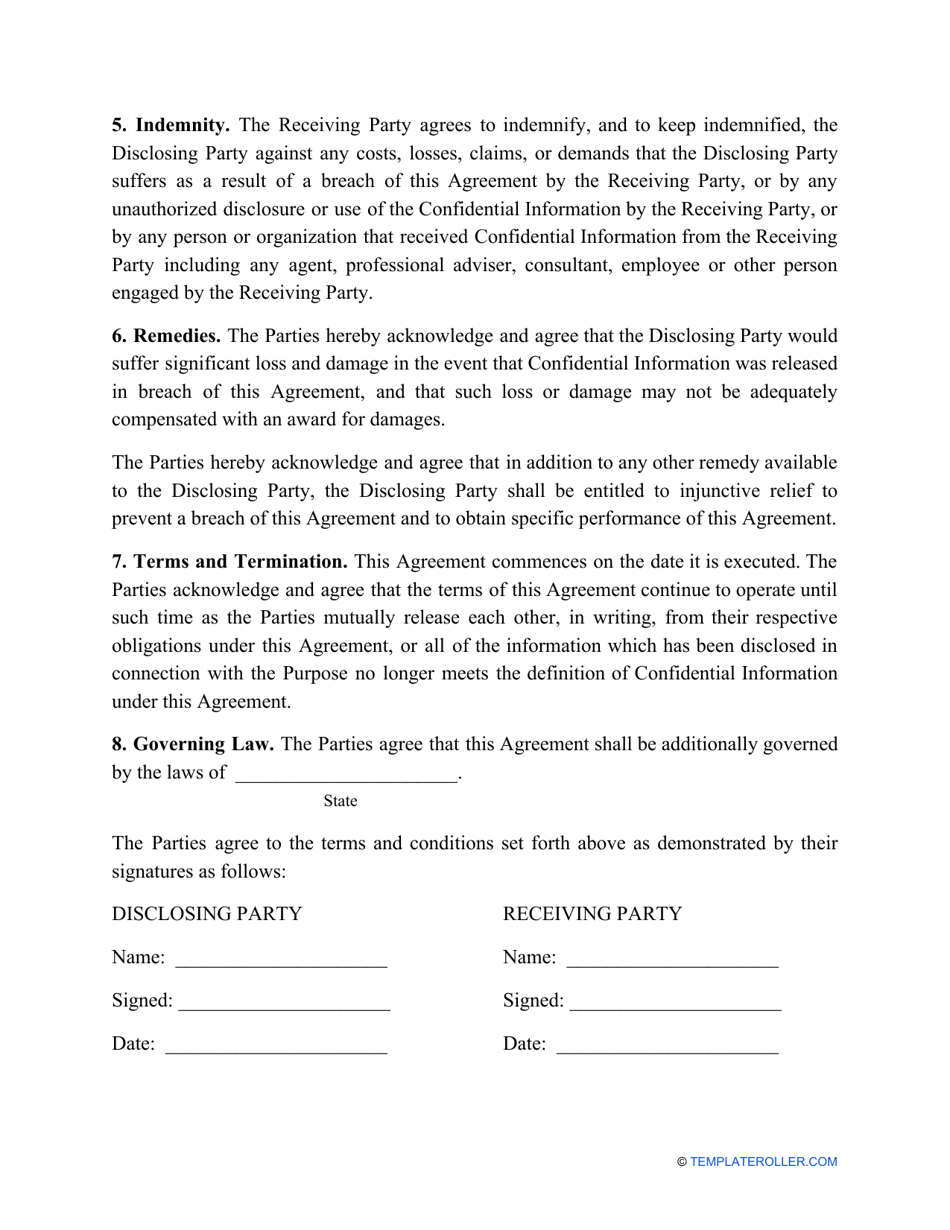 Confidentiality Agreement Template, Page 3