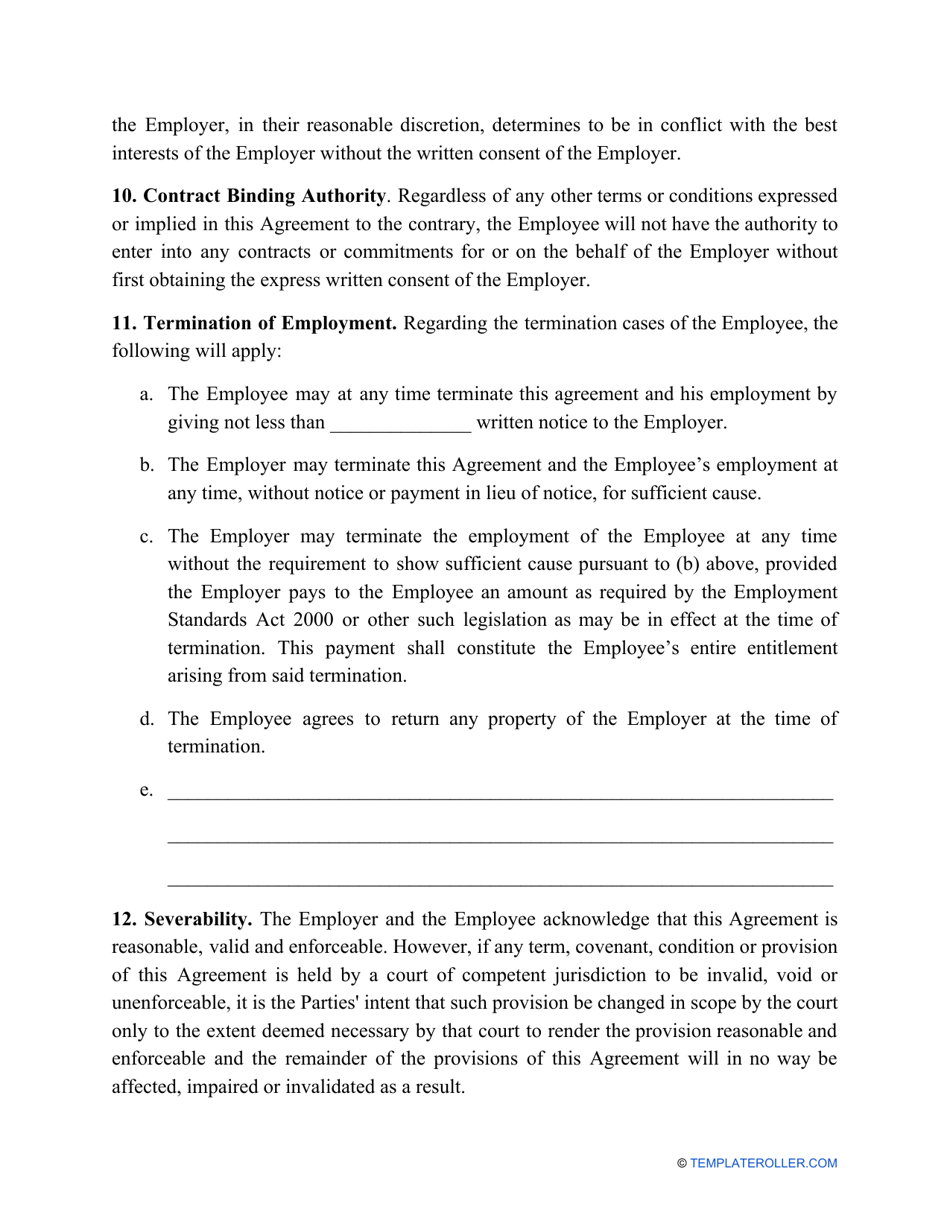 Employment Contract Template, Page 4