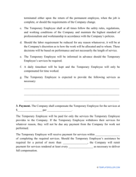 Temporary Employment Contract Template, Page 2