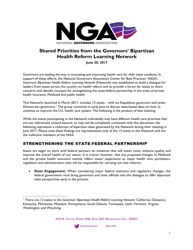 Document preview: Shared Priorities From the Governors' Bipartisan Health Reform Learning Network - National Governors Association