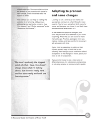 Families in Transition: a Resource Guide for Parents of Trans Youth - Central Toronto Youth Services, Page 19