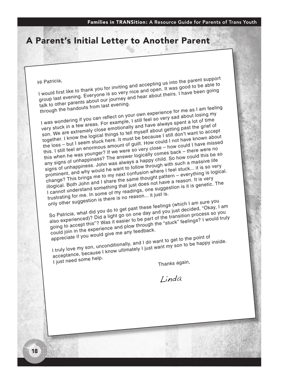 Families in Transition: a Resource Guide for Parents of Trans Youth - Central Toronto Youth Services, Page 20