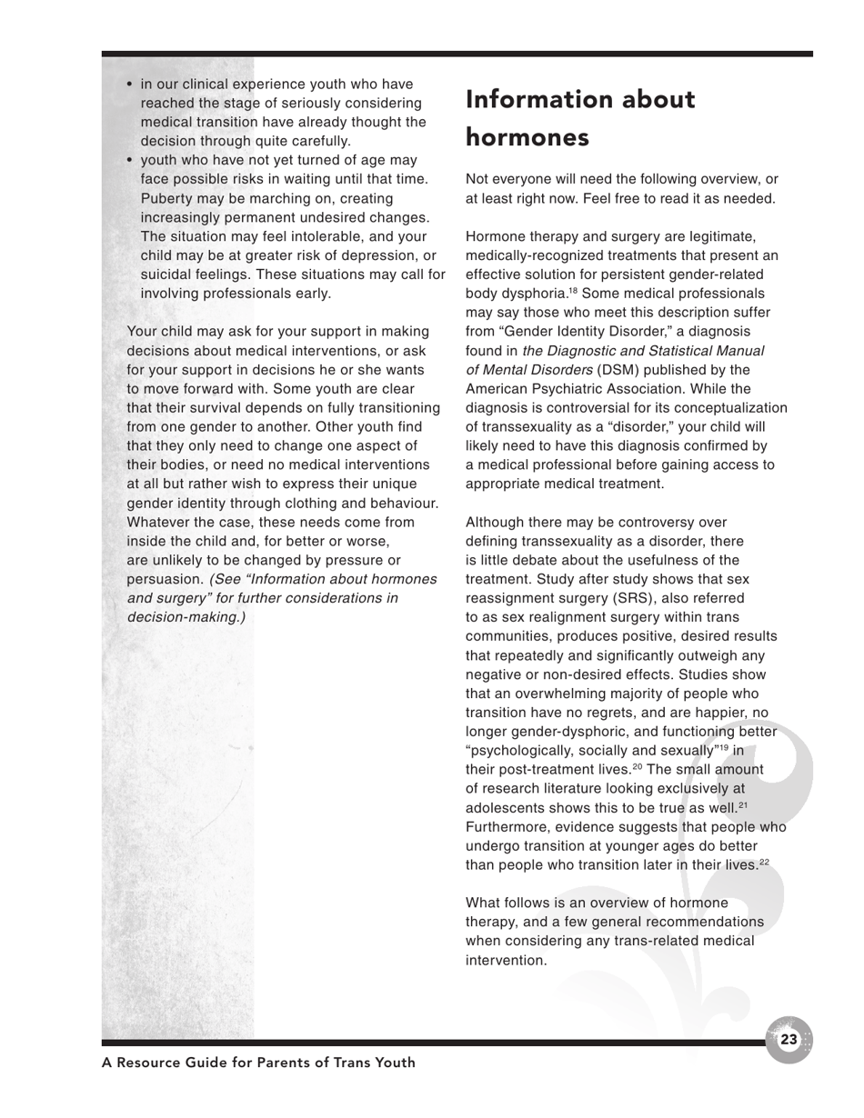 Families in Transition: a Resource Guide for Parents of Trans Youth - Central Toronto Youth Services, Page 25