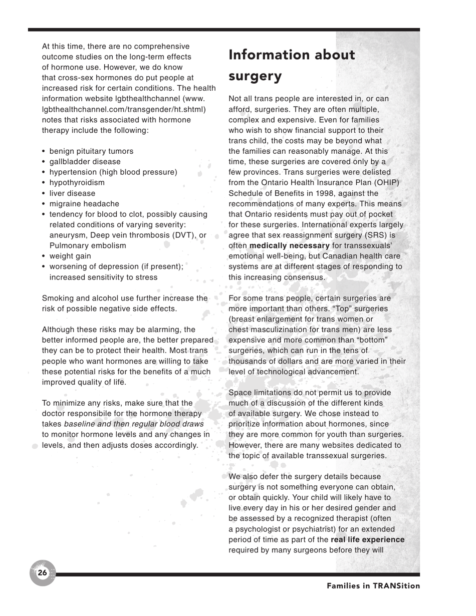 Families in Transition: a Resource Guide for Parents of Trans Youth - Central Toronto Youth Services, Page 28