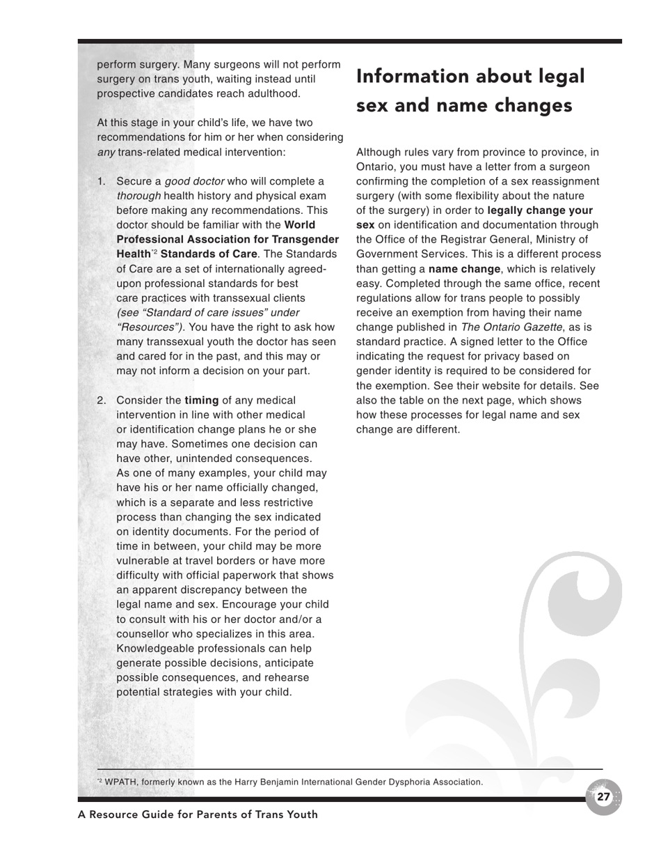 Families in Transition: a Resource Guide for Parents of Trans Youth - Central Toronto Youth Services, Page 29