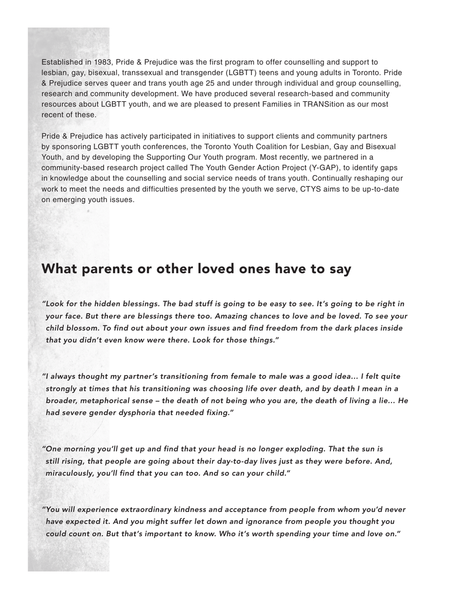 Families in Transition: a Resource Guide for Parents of Trans Youth - Central Toronto Youth Services, Page 2