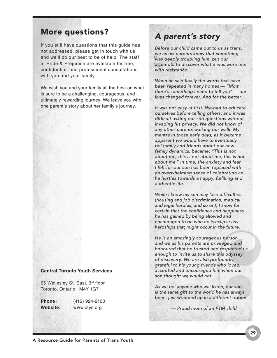 Families in Transition: a Resource Guide for Parents of Trans Youth - Central Toronto Youth Services, Page 31