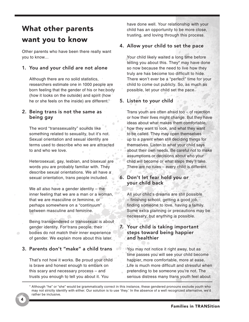 Families in Transition: a Resource Guide for Parents of Trans Youth - Central Toronto Youth Services, Page 6