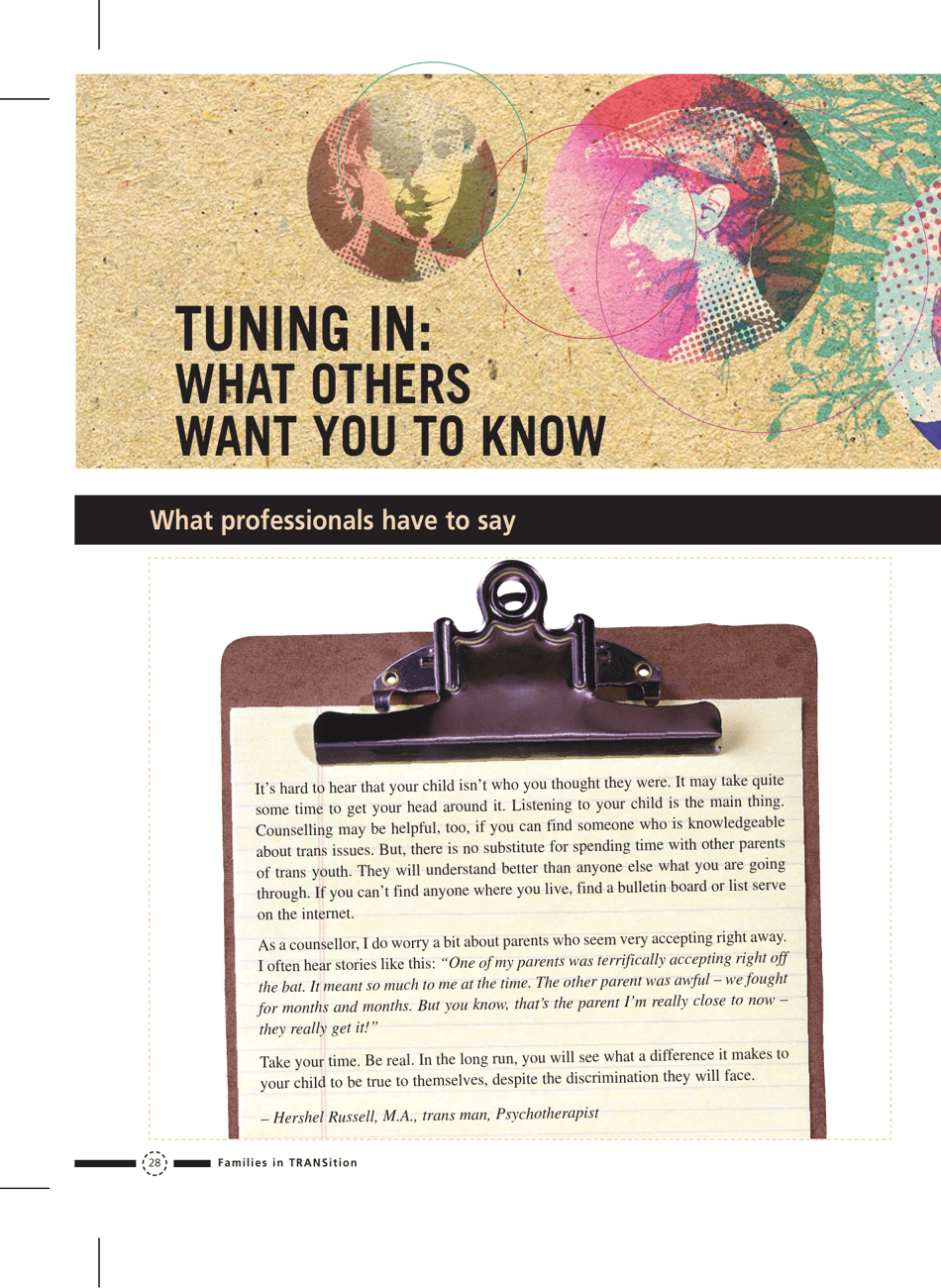 Families in Transition: a Resource Guide for Parents of Trans Youth - Central Toronto Youth Services, Page 30