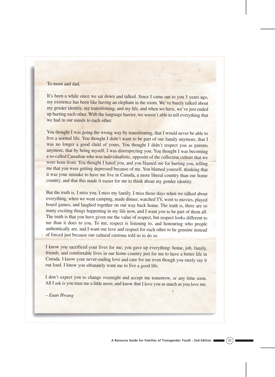 Families in Transition: a Resource Guide for Parents of Trans Youth - Central Toronto Youth Services, Page 37