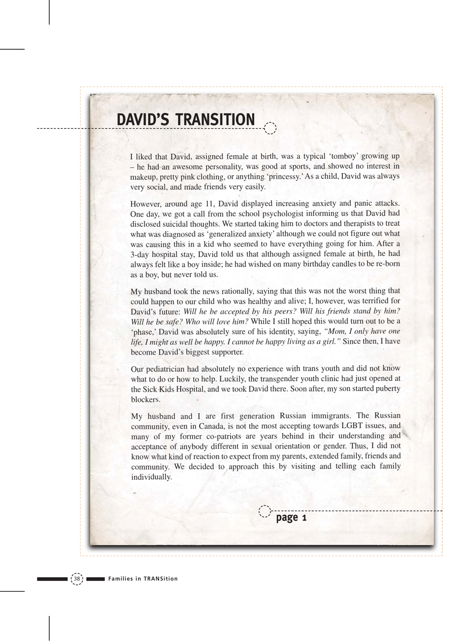 Families in Transition: a Resource Guide for Parents of Trans Youth - Central Toronto Youth Services, Page 40