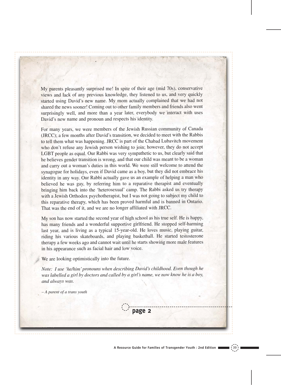 Families in Transition: a Resource Guide for Parents of Trans Youth - Central Toronto Youth Services, Page 41