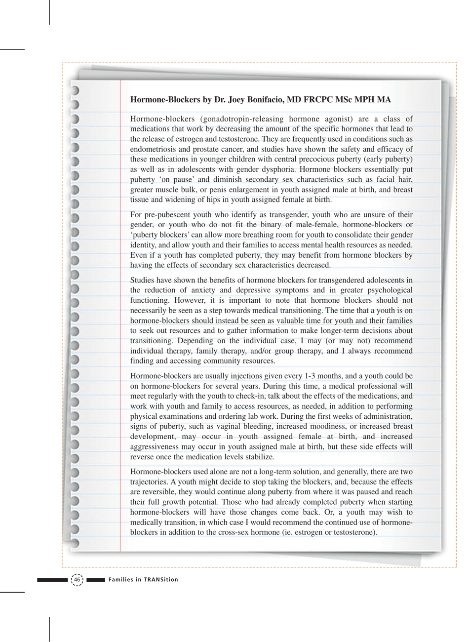 Families in Transition: a Resource Guide for Parents of Trans Youth - Central Toronto Youth Services, Page 48