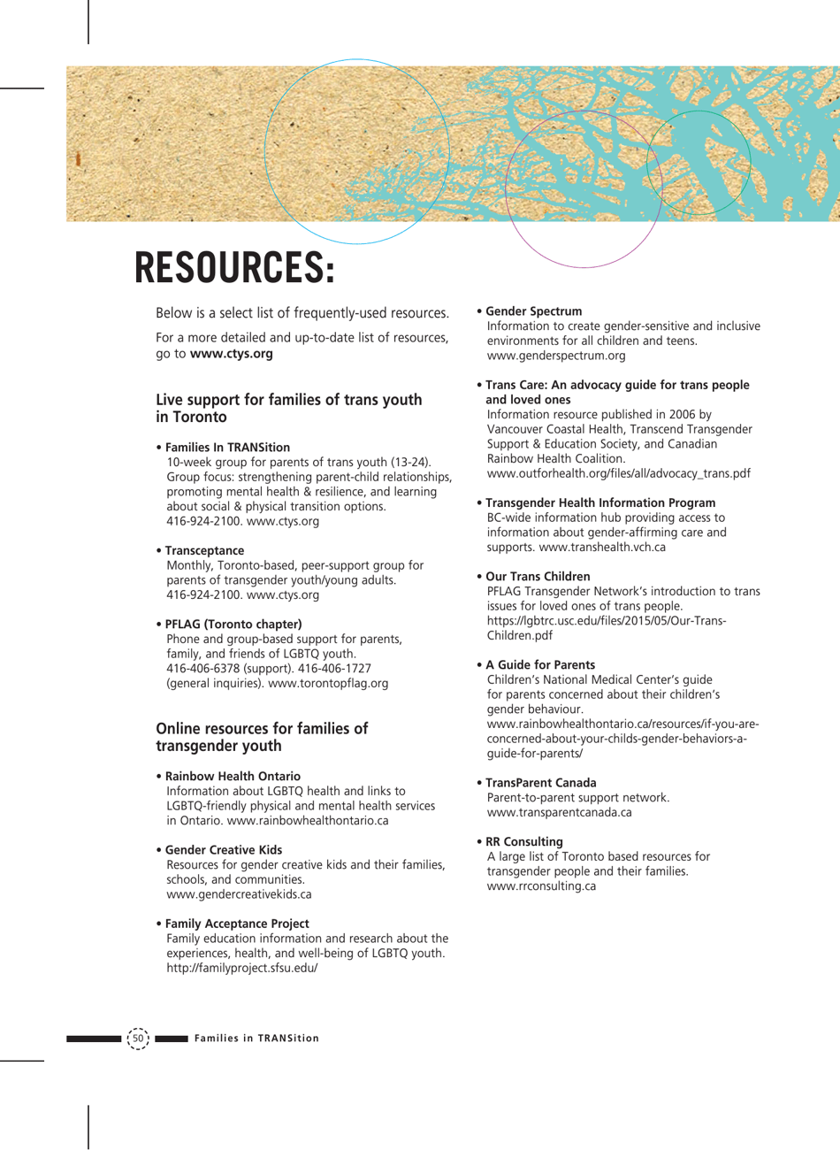 Families in Transition: a Resource Guide for Parents of Trans Youth - Central Toronto Youth Services, Page 52