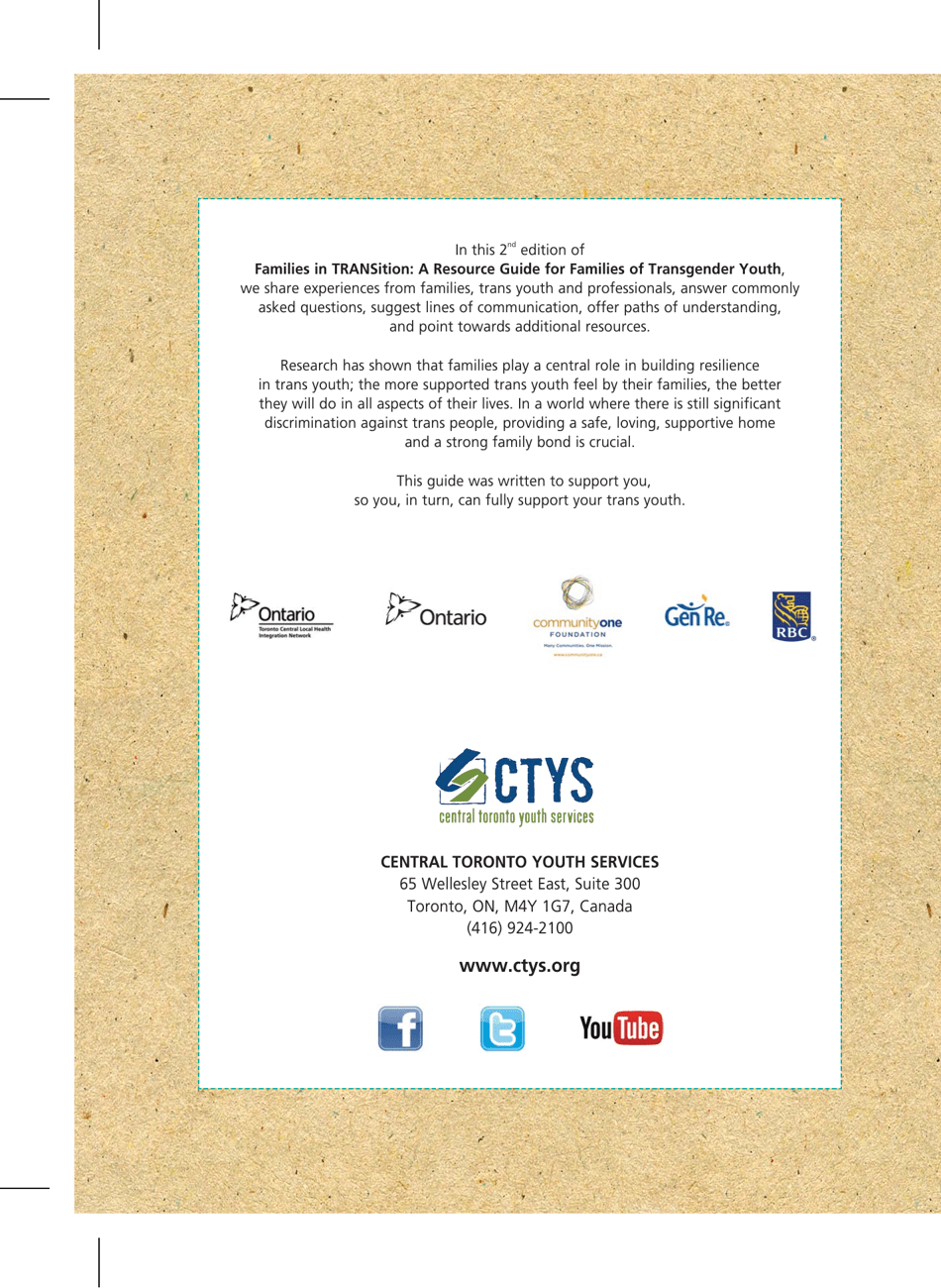 Families in Transition: a Resource Guide for Parents of Trans Youth - Central Toronto Youth Services, Page 56