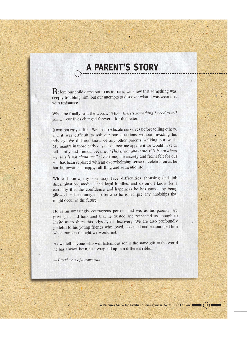 Families in Transition: a Resource Guide for Parents of Trans Youth - Central Toronto Youth Services, Page 5