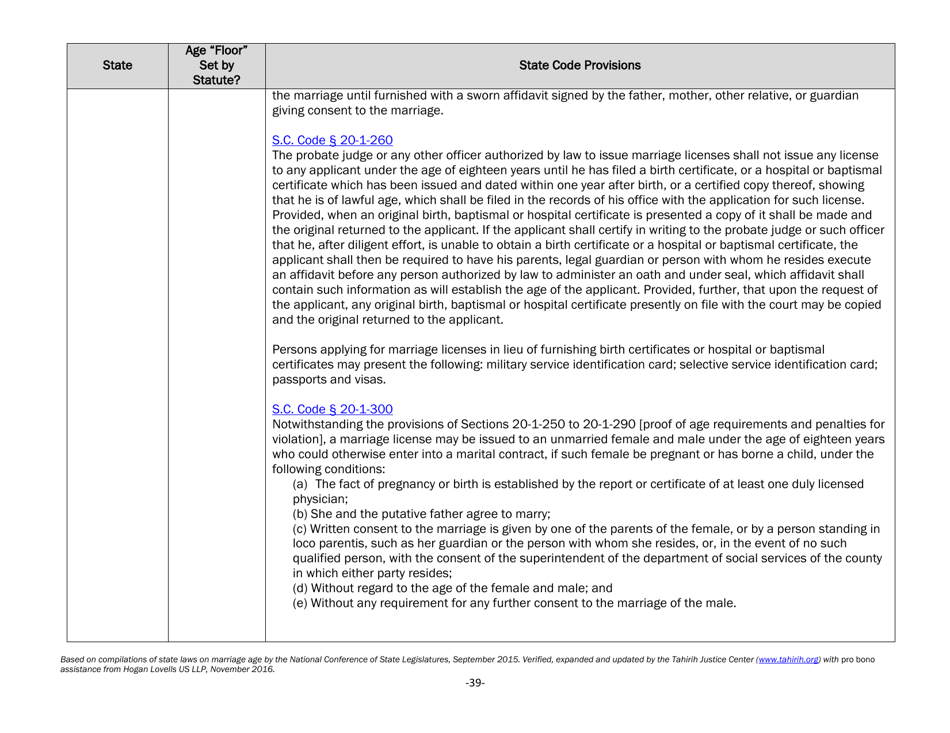 Understanding State Statutes on Minimum Marriage Age and Exceptions - Tahirih Justice Center, Page 39