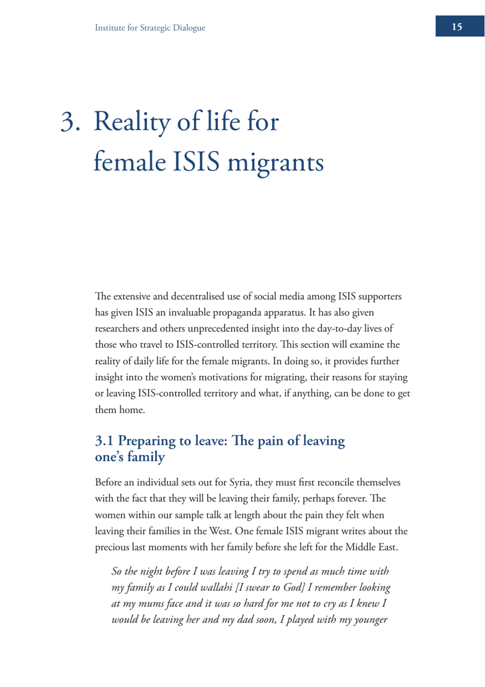 Becoming Mulan? Female Western Migrants to Isis - Carolyn Hoyle, Alexandra Bradford, Ross Frenett - Institute for Strategic Dialogue, Page 15
