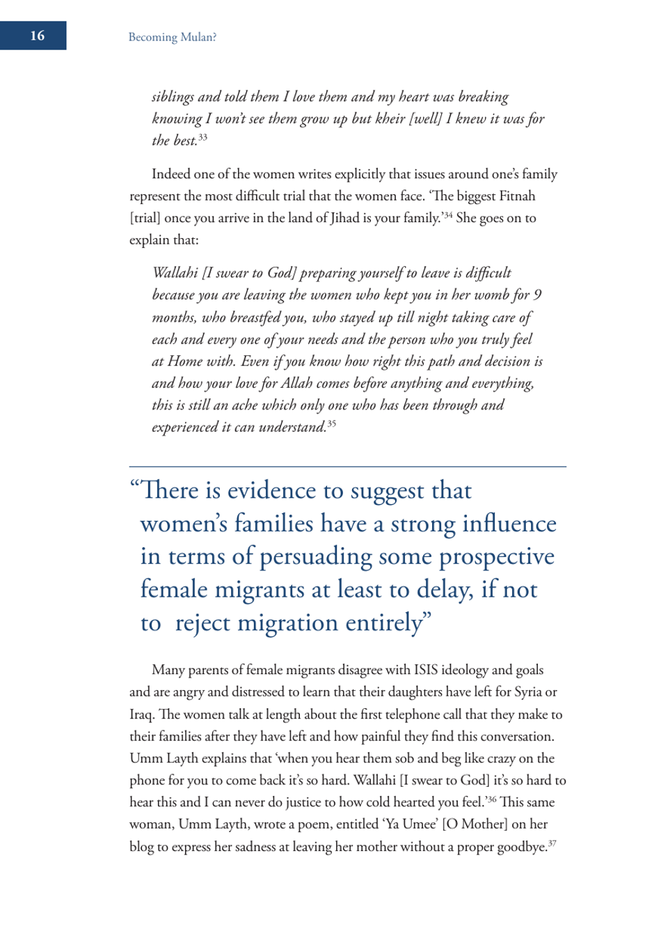 Becoming Mulan? Female Western Migrants to Isis - Carolyn Hoyle, Alexandra Bradford, Ross Frenett - Institute for Strategic Dialogue, Page 16