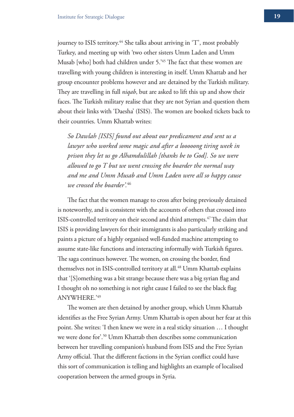 Becoming Mulan? Female Western Migrants to Isis - Carolyn Hoyle, Alexandra Bradford, Ross Frenett - Institute for Strategic Dialogue, Page 19