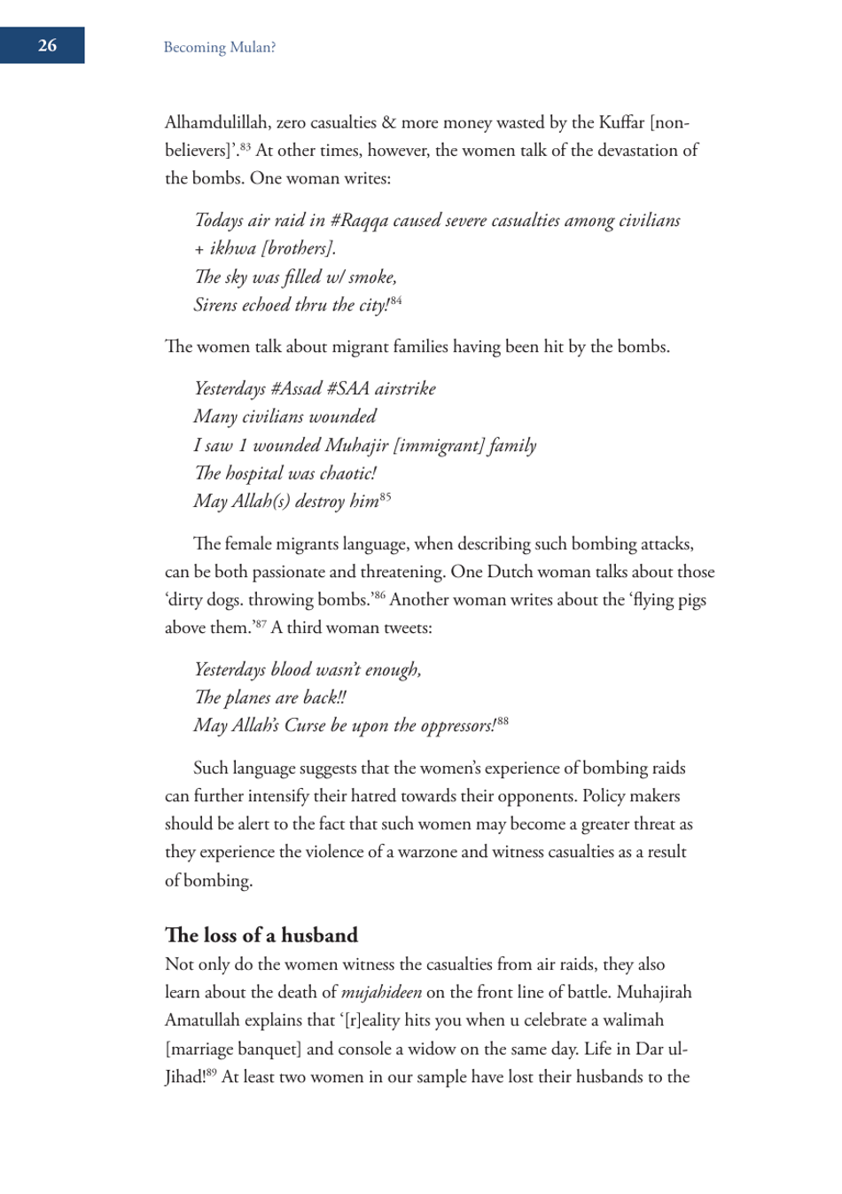 Becoming Mulan? Female Western Migrants to Isis - Carolyn Hoyle, Alexandra Bradford, Ross Frenett - Institute for Strategic Dialogue, Page 26
