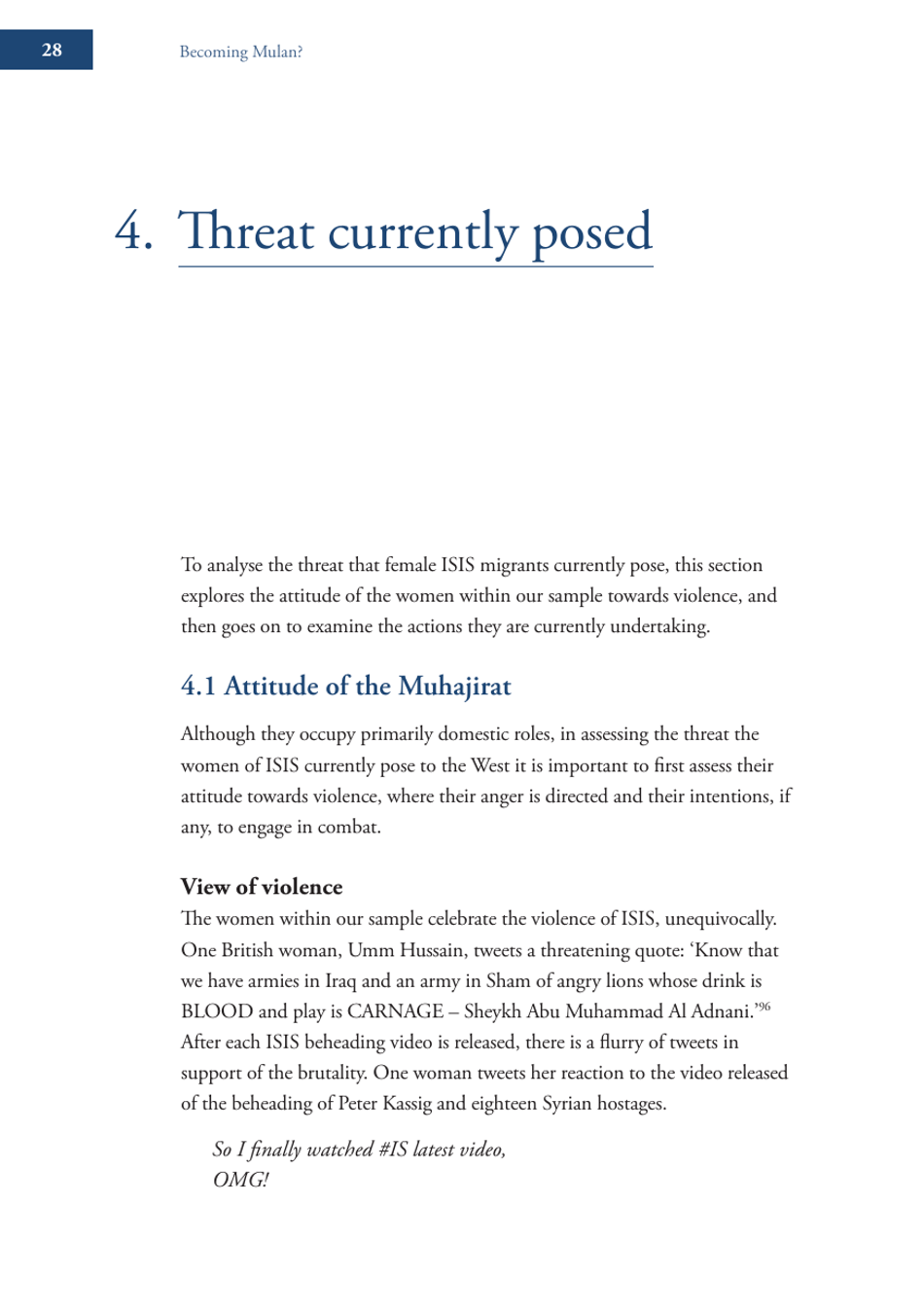 Becoming Mulan? Female Western Migrants to Isis - Carolyn Hoyle, Alexandra Bradford, Ross Frenett - Institute for Strategic Dialogue, Page 28